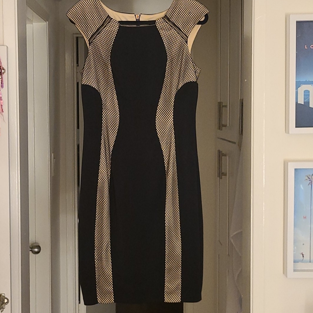 JAX black and nude midi dress 10
